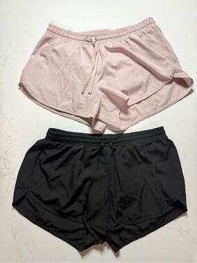 2 pair Women’s Athletic Shorts - Pink & Black